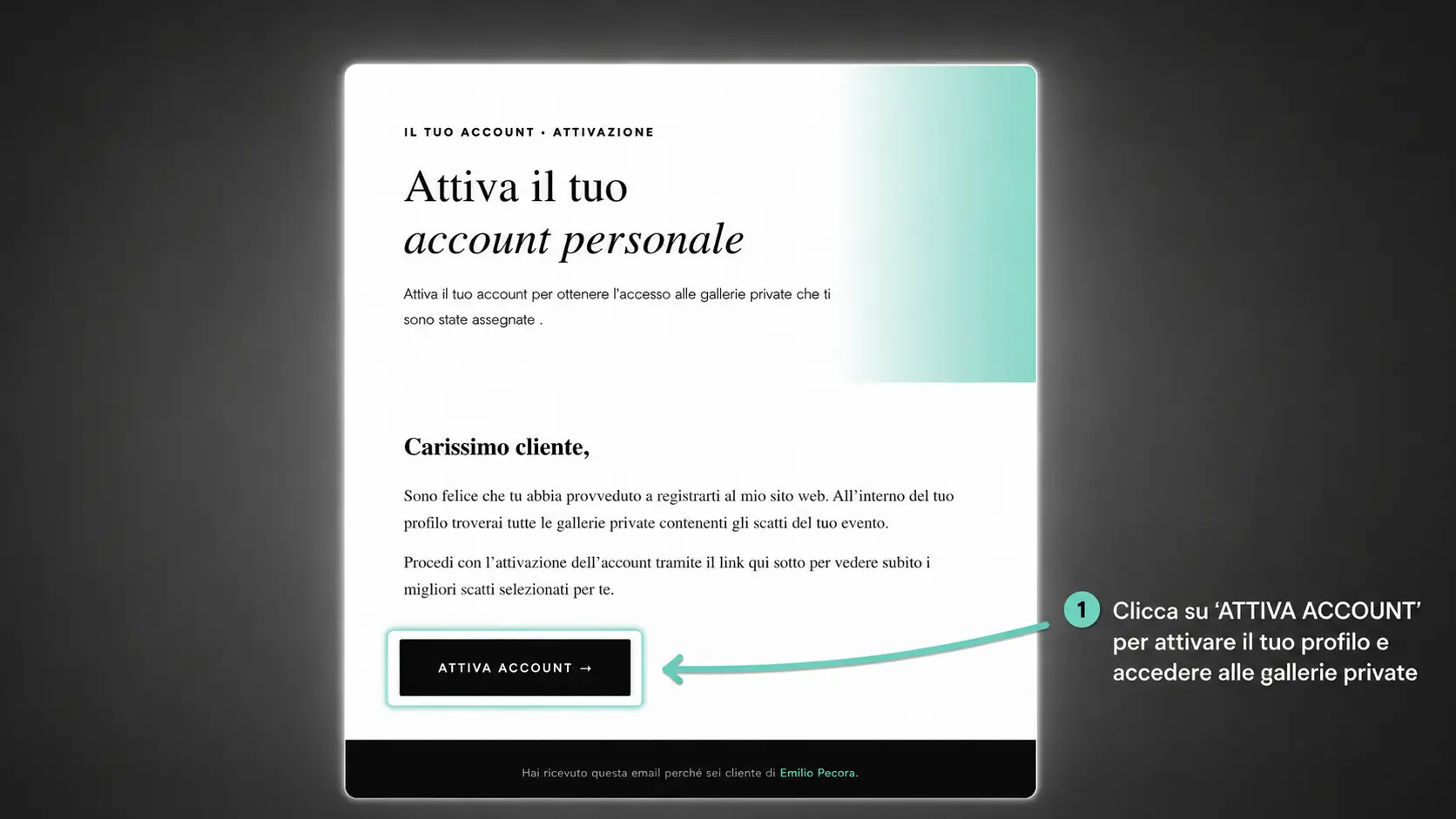 Immagine step 3, attiva il tuo account.